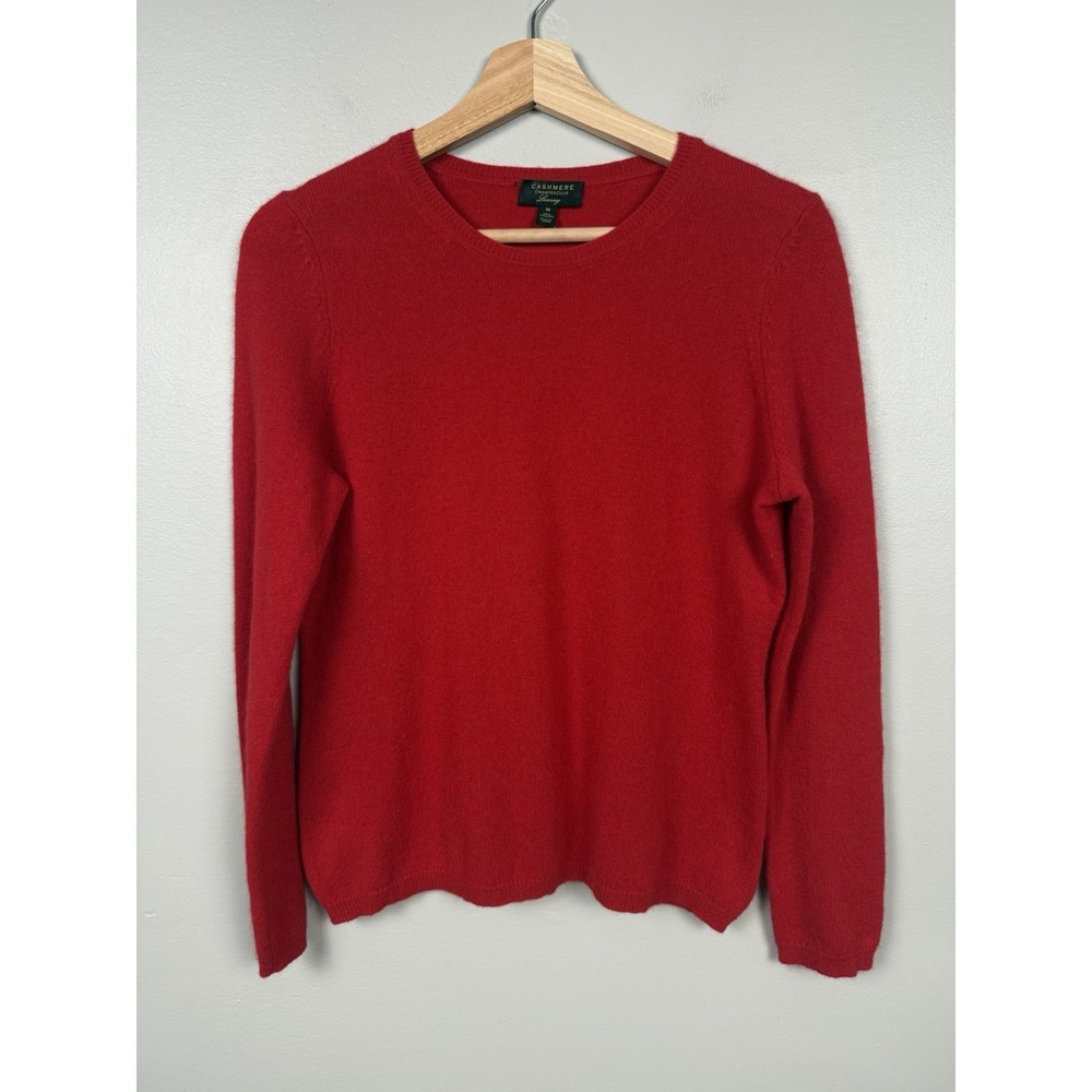 Charter Club Cashmere Luxury Red Sweater Women's M Long Sleeve Holiday Pullover